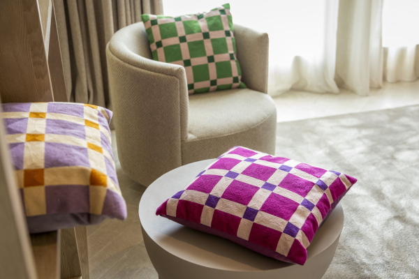Dutch Decor Kissenhülle 'Blocks' 45 x 45 cm Deep Lavender - Lila